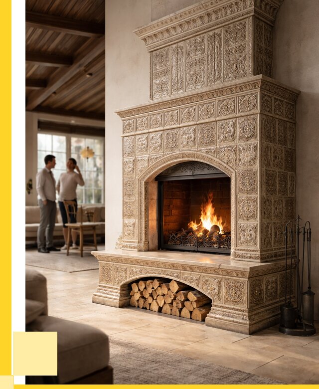 Купить изразцовый камин в Санкте-Петербурге от 265700 р. | ЭриданСнк