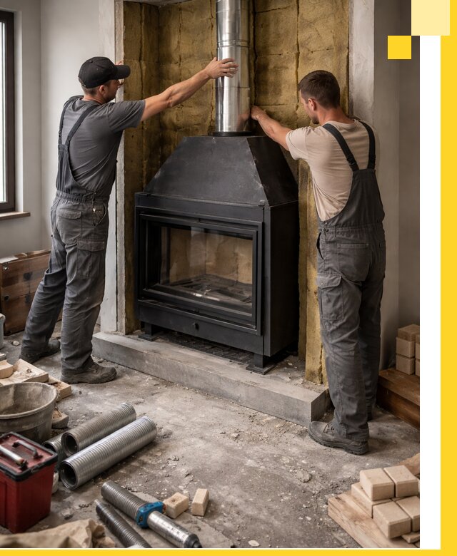 Изготовление и монтаж закрытых каминов в Санкте-Петербурге под ключ