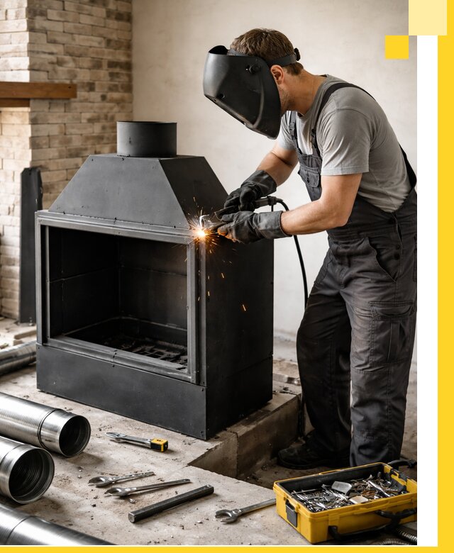 Продажа и установка металлических каминов в Санкте-Петербурге под ключ