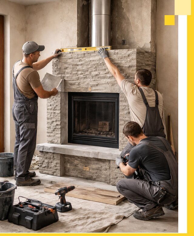 Профессиональный монтаж каминов под ключ в Санкте-Петербурге для дома