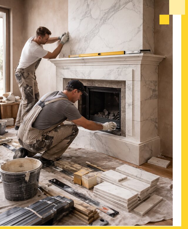 Отделка каминов в Санкте-Петербурге качественные облицовочные работы