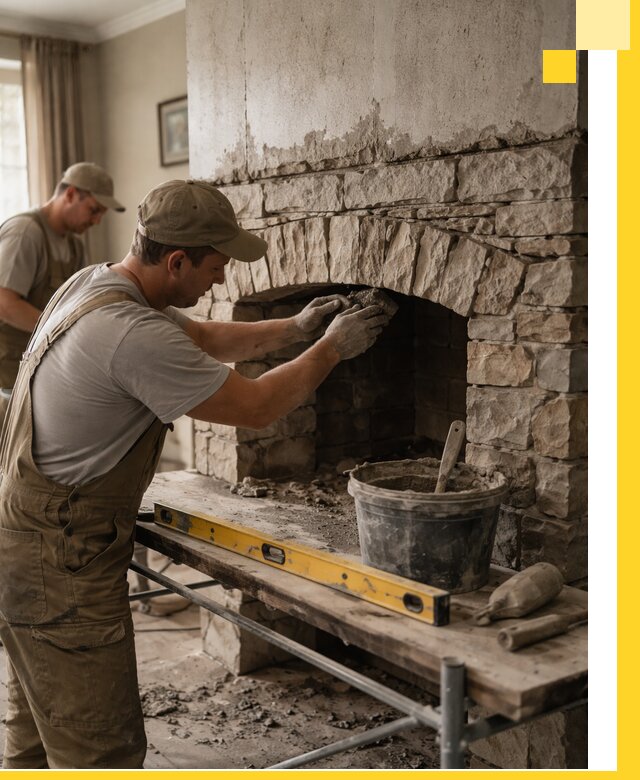 Изготовление каминов под ключ в Санкте-Петербурге, монтаж и отделка