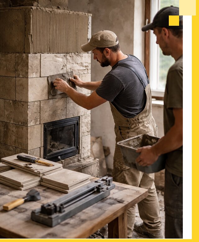 Профессиональная облицовка печей в Санкте-Петербурге: керамика и камень