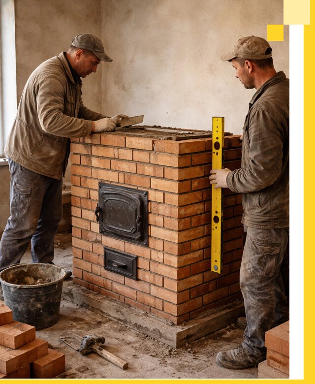 Отопительные печи под ключ в Санкте-Петербурге, установка и сборка