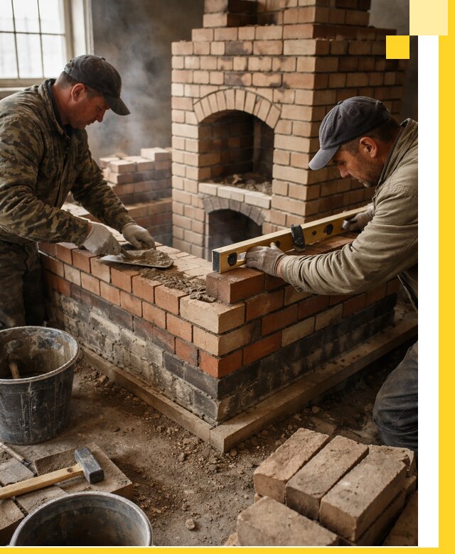 Изготовление и монтаж печей и каминов из кирпича в Санкте-Петербурге