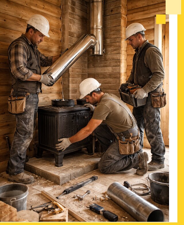 Профессиональный монтаж банных печей и дымоходов в Санкте-Петербурге