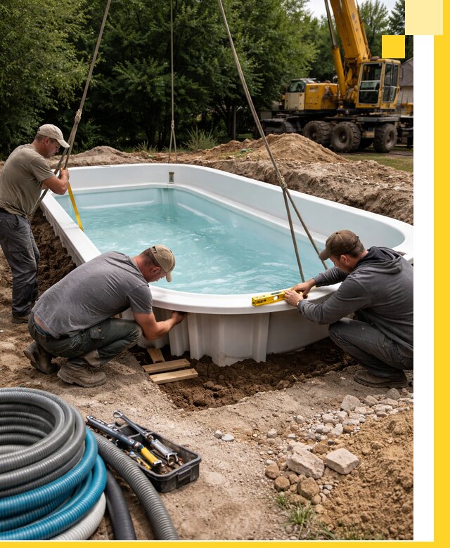 Установка и монтаж композитных бассейнов под ключ в Санкте-Петербурге