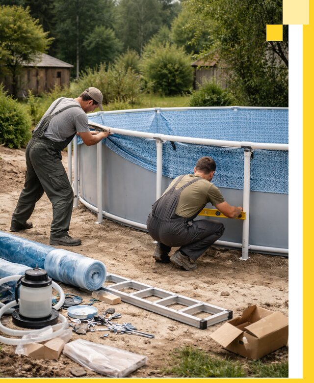 Установка и монтаж каркасных бассейнов в Санкте-Петербурге под ключ