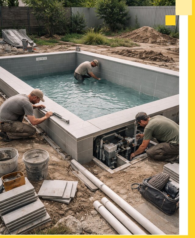 Строительство и монтаж бассейнов для дачи под ключ в Санкте-Петербурге