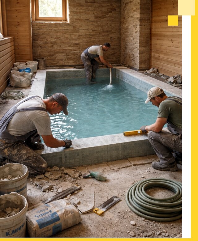 Проектирование и строительство бассейнов для бани в Санкте-Петербурге