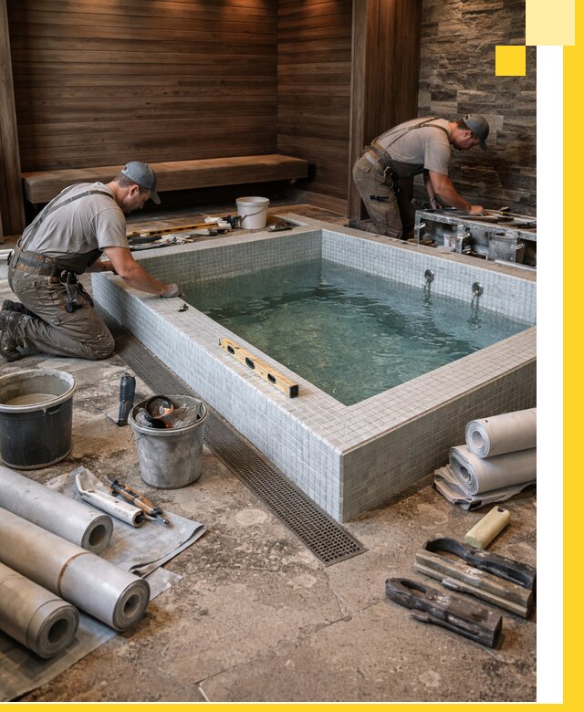 Установка и строительство бассейнов для сауны в Санкте-Петербурге