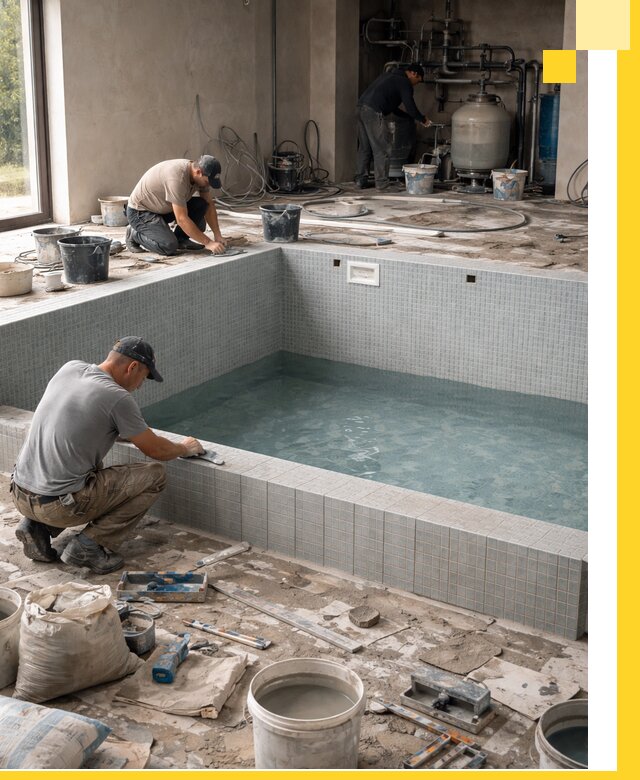 Строительство и монтаж бассейнов в помещении в Санкте-Петербурге