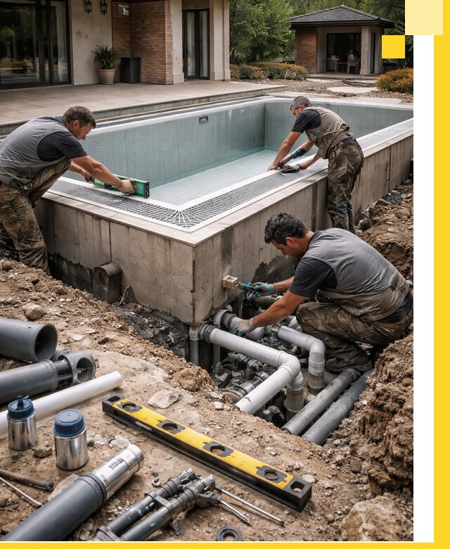 Строительство переливных бассейнов в Санкте-Петербурге под ключ