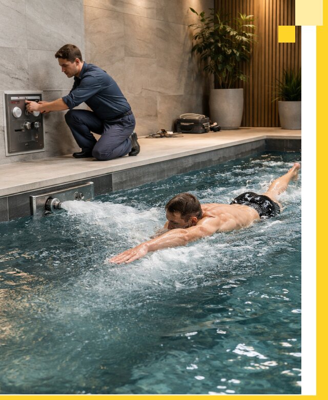 Проектирование и монтаж бассейнов с противотоком в Санкте-Петербурге