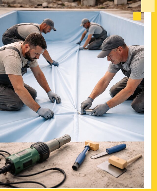 ПВХ пленка для бассейнов с монтажом и гарантией в Санкте-Петербурге