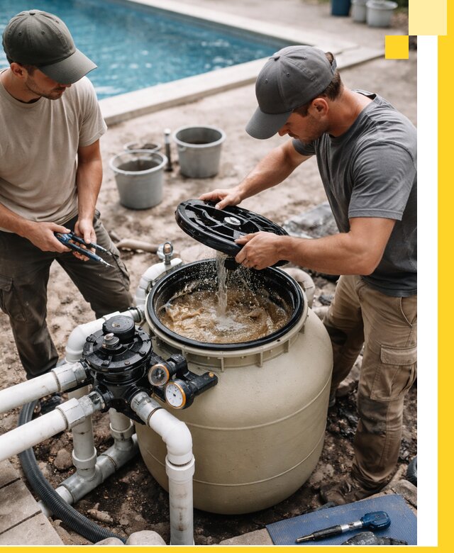 Установка и обслуживание песочных фильтров для бассейнов в Санкте-Петербурге