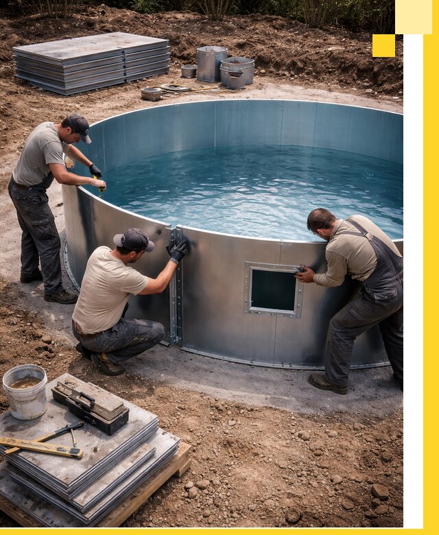 Круглые бассейны под ключ в Санкте-Петербурге проектирование и монтаж