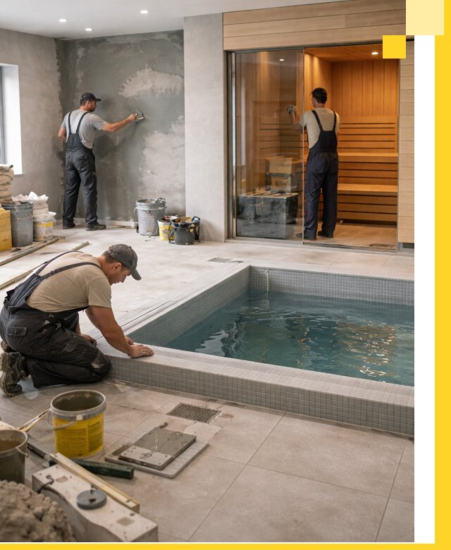 Проектирование и строительство сауны с бассейном в Санкте-Петербурге