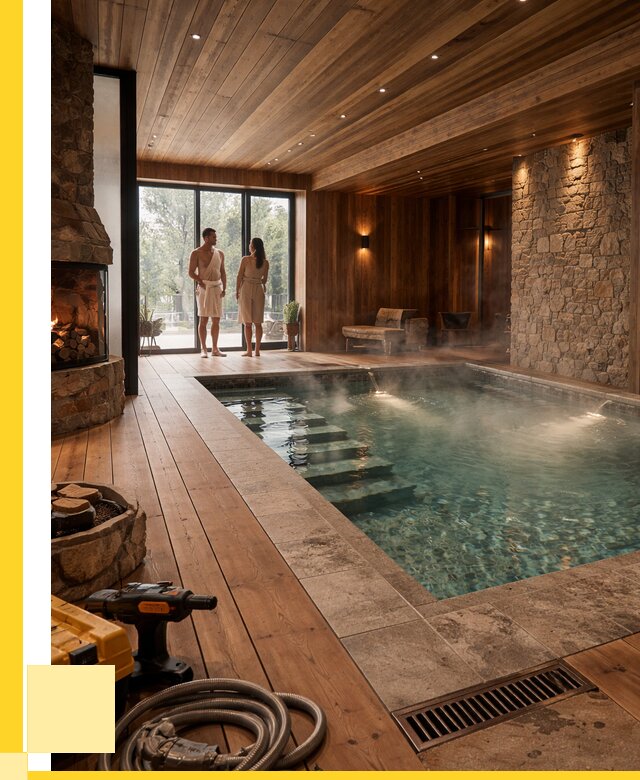 Проекты бань с бассейном под ключ в Санкте-Петербурге от 79710 р., ЭриданСнк