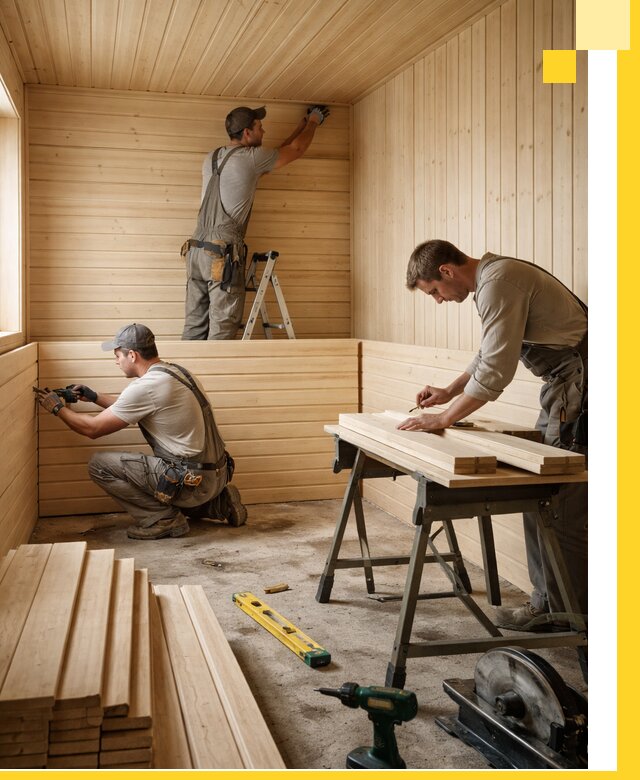 Обшивка саун в Санкте-Петербурге из натуральной древесины под ключ