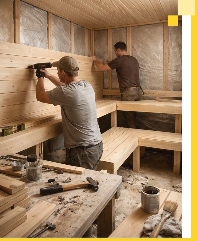 Профессиональная отделка бань и саун под ключ в Санкте-Петербурге