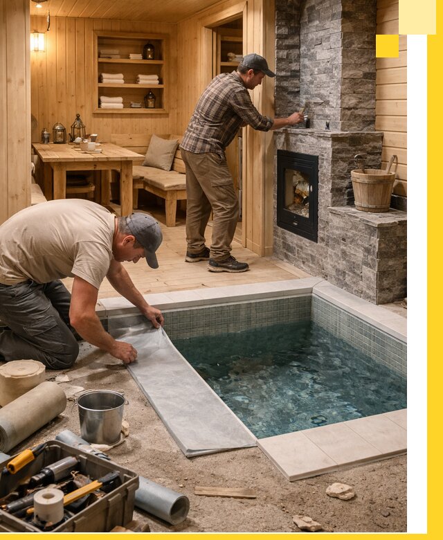 Строительство бань с комнатой отдыха под ключ в Санкте-Петербурге