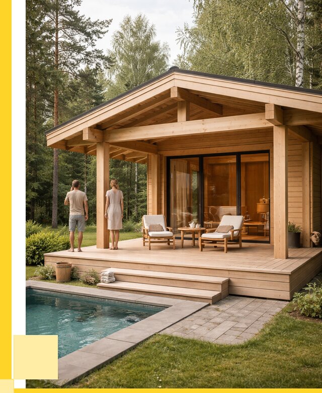 Бани с террасой под ключ в Санкте-Петербурге от 637680 р. | ЭриданСнк