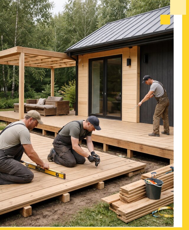 Строительство бань с террасой и бассейном под ключ в Санкте-Петербурге