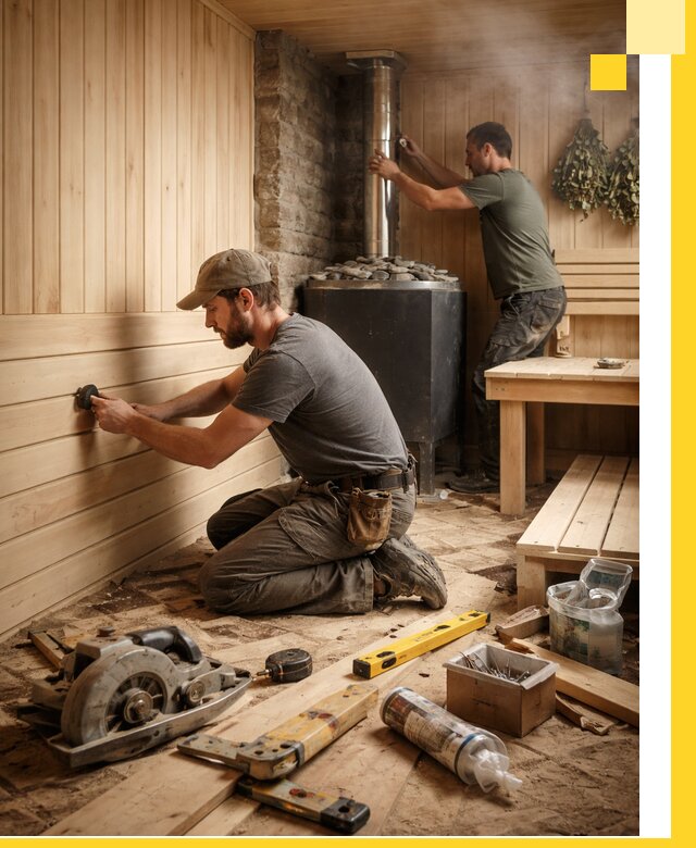 Полное строительство и оснащение парных под ключ в Санкте-Петербурге