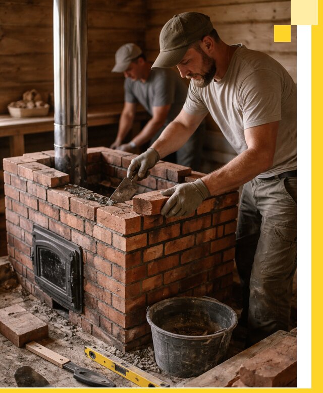 Кирпичные печи для бани под ключ в Санкте-Петербурге, проект и монтаж