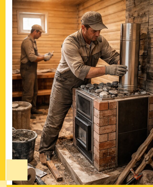 Монтаж печи в бане под ключ в Санкте-Петербурге от 21256 р. | ЭриданСнк