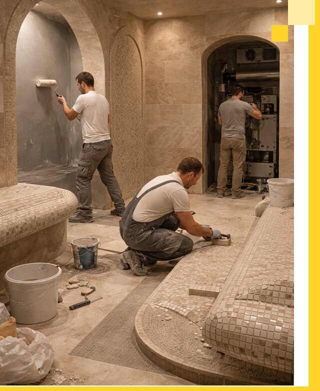 Строительство бани с хамамом и бассейном под ключ в Санкте-Петербурге