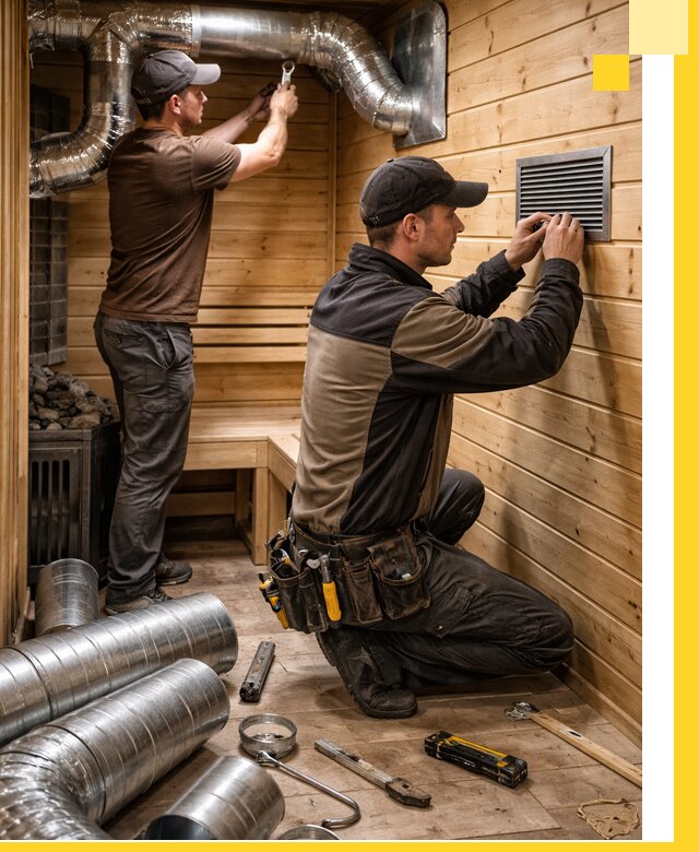 Проектирование и монтаж вентиляции бани в Санкте-Петербурге под ключ