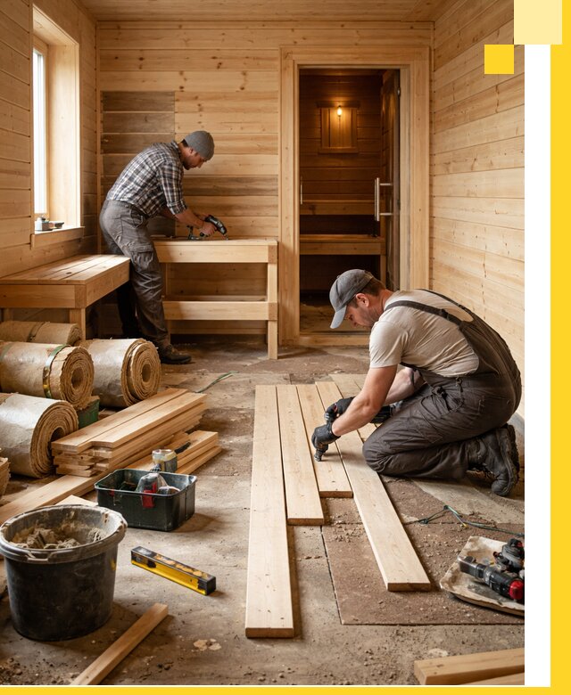 Индивидуальный проект бани с комнатой отдыха под ключ в Санкте-Петербурге