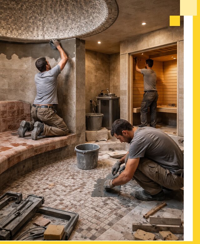 Проект и строительство хамама бани и сауны под ключ в Санкте-Петербурге