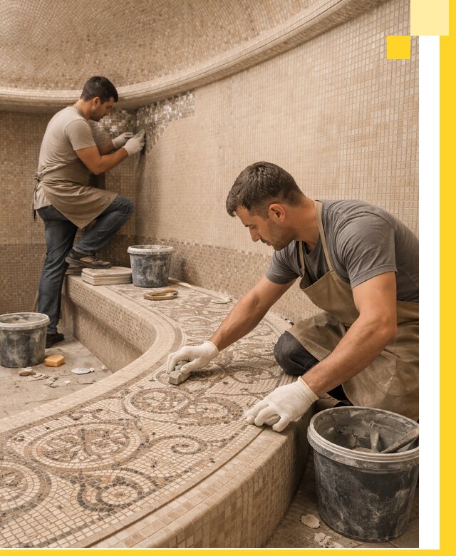 Плитка для хамама в Санкте-Петербурге, укладка, подбор и поставка